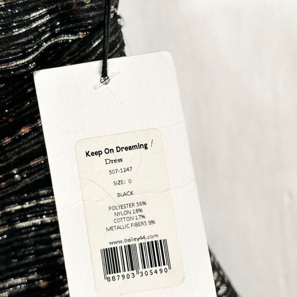 Bailey 44 Size 0 Dress Keep On Dreaming Metallic Silver Gray Sequins NWT 1458 - Picture 9 of 10